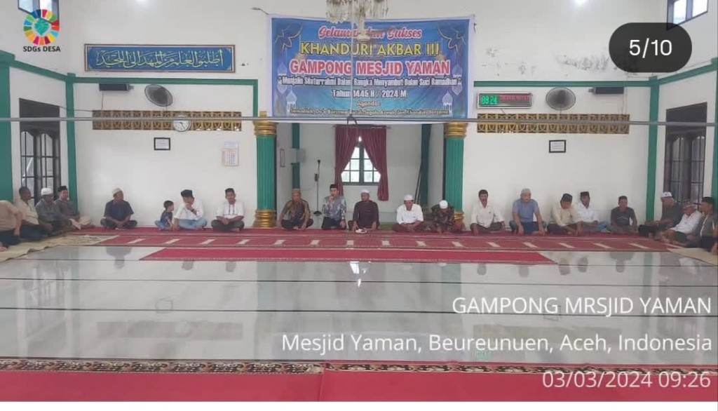 Kenduri Akbar Tahunan Gampong Mesjid Yaman.